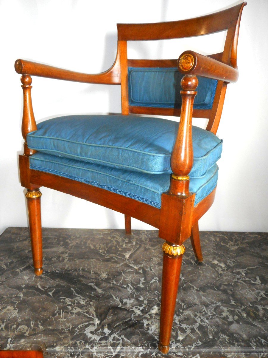 Office Armchair In Walnut Restoration Period-photo-2