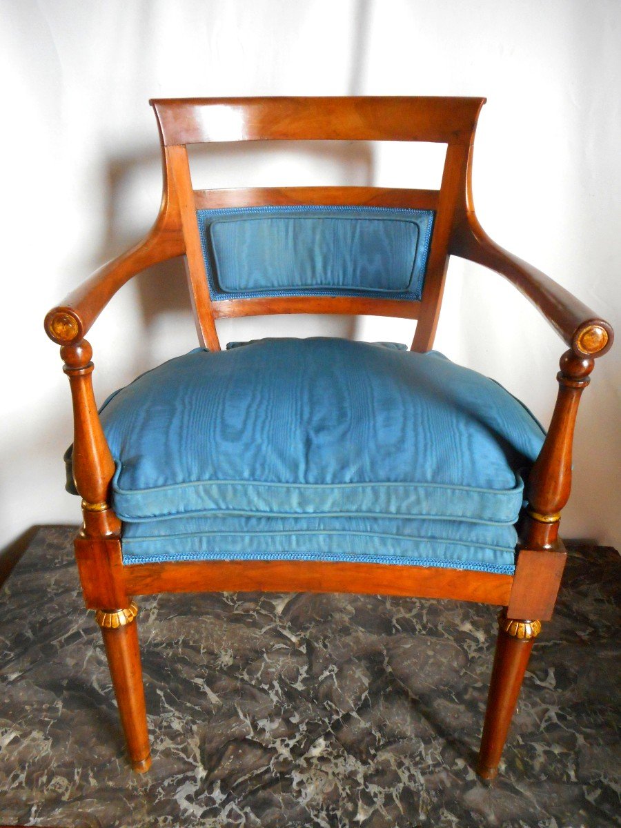 Office Armchair In Walnut Restoration Period-photo-3