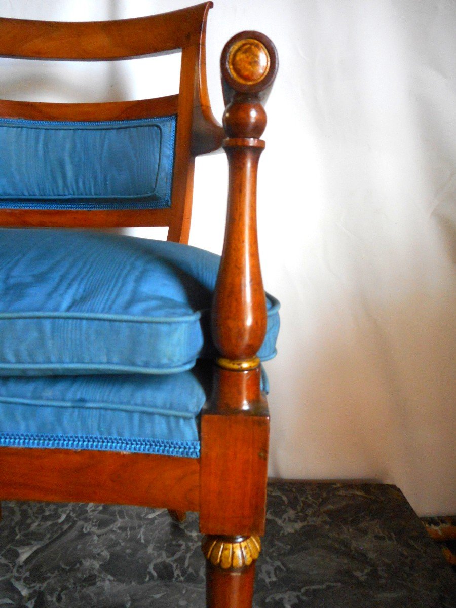 Office Armchair In Walnut Restoration Period-photo-1