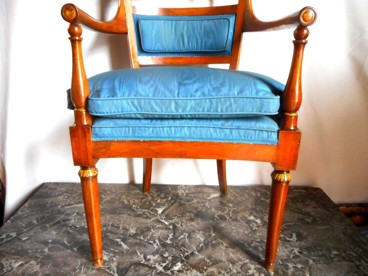 Office Armchair In Walnut Restoration Period-photo-4