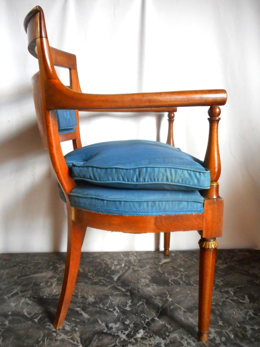 Office Armchair In Walnut Restoration Period-photo-5