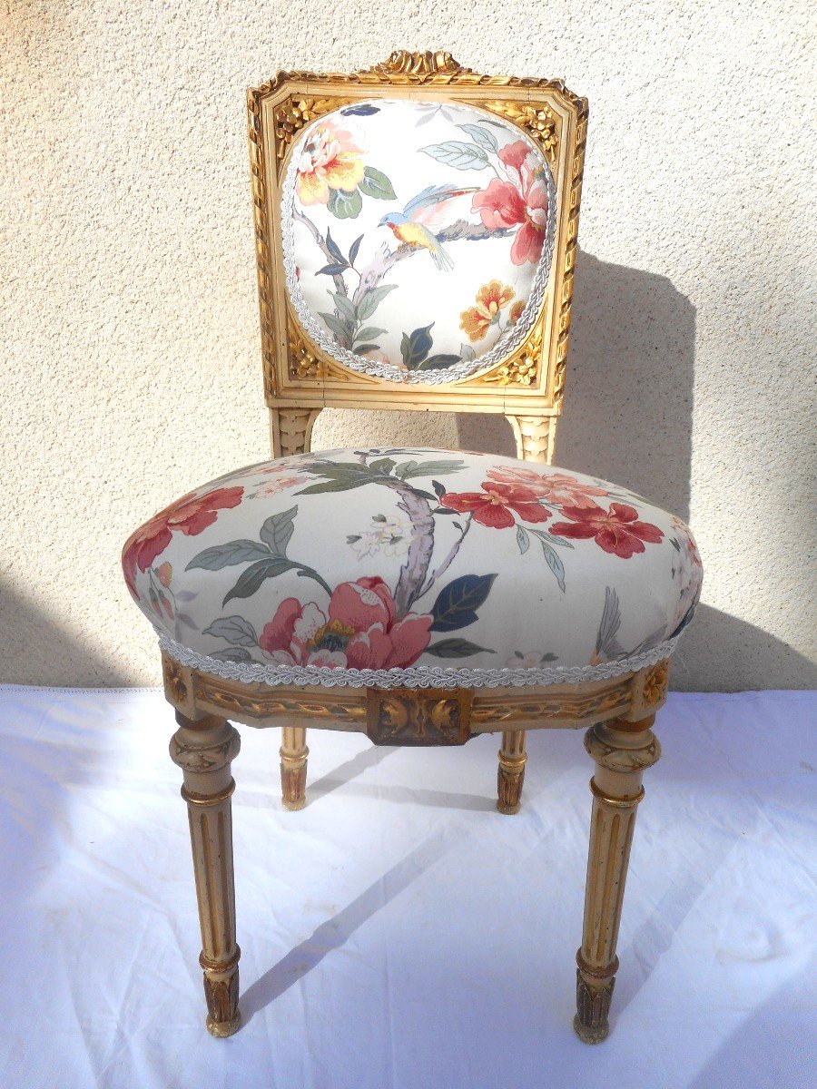 19th Century Carved Living Room Set In Lacquered And Gilded Wood-photo-6