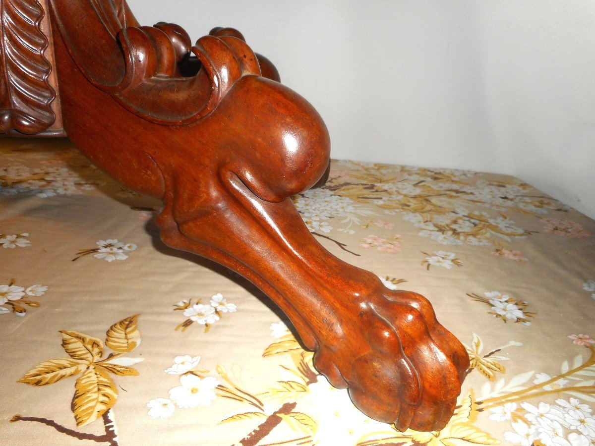 Pate De Lion Pedestal Table In Mahogany 19th Century-photo-4