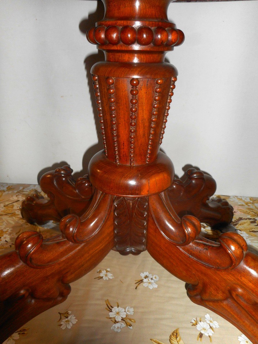 Pate De Lion Pedestal Table In Mahogany 19th Century-photo-2