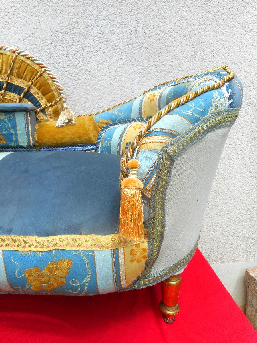 Napoleon III Period Confident Sofa In Golden Wood-photo-4