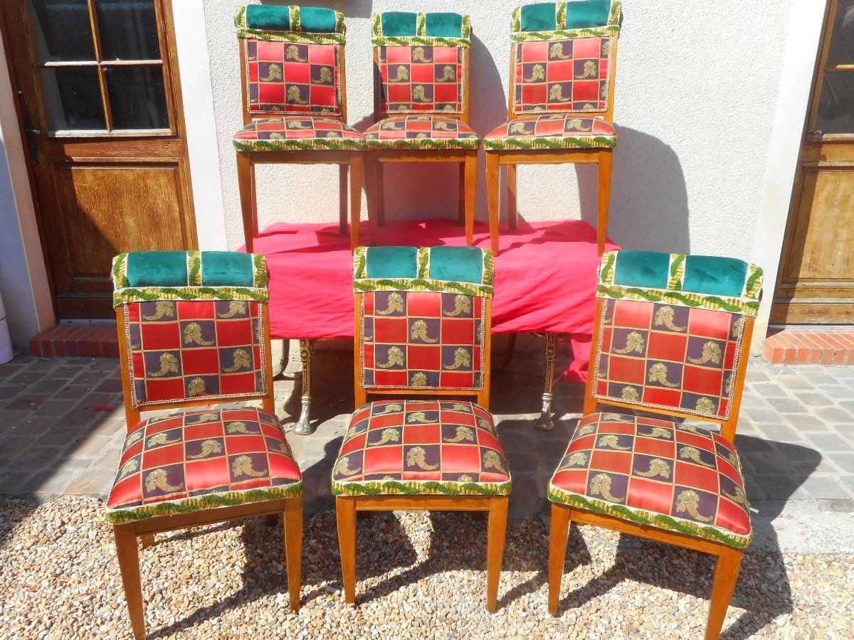 Série De 12 Chaises Estampillé Rosello époque Début XXe 