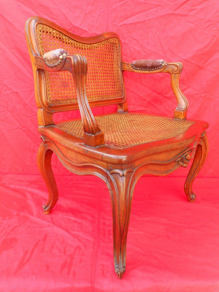 Pair Of 18th Century Armchairs Stamped Père Gourdin -photo-3