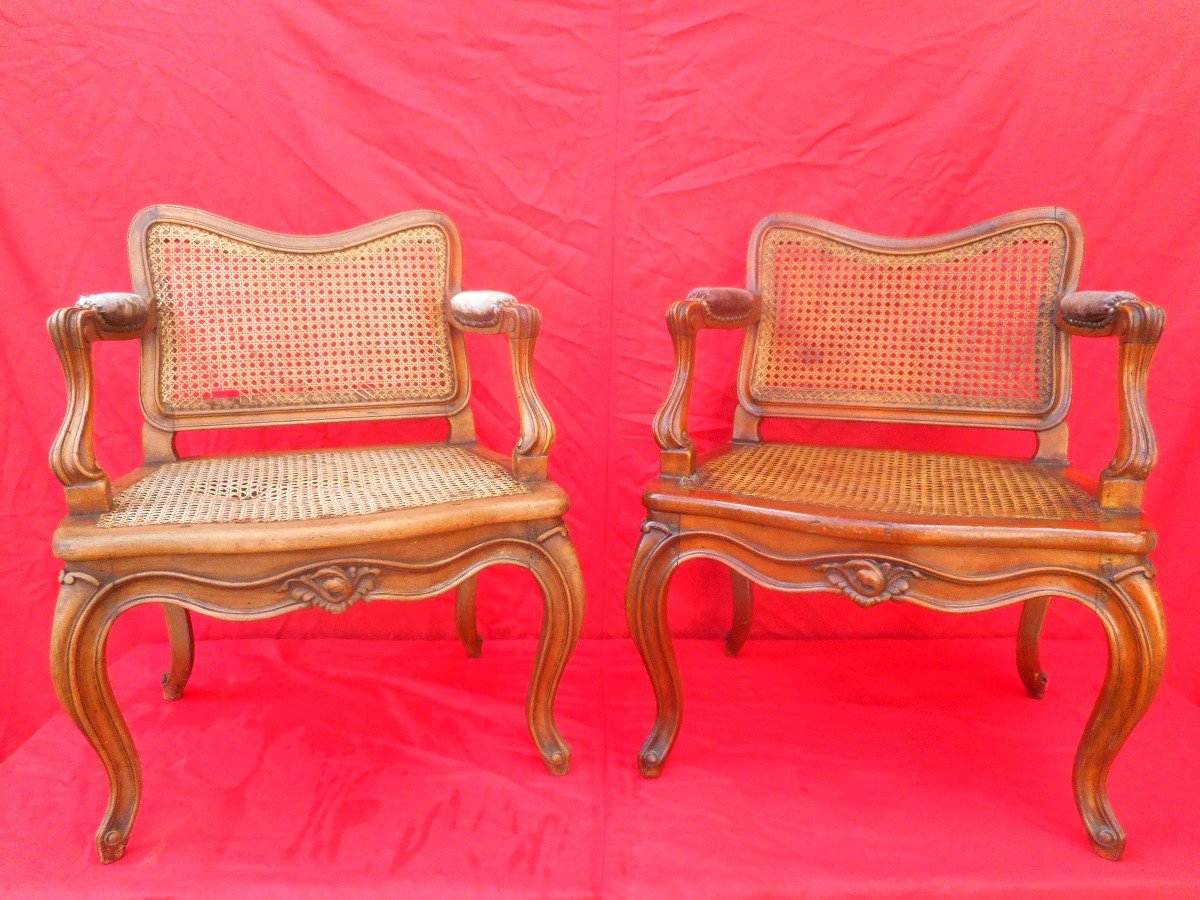 Pair Of 18th Century Armchairs Stamped Père Gourdin 