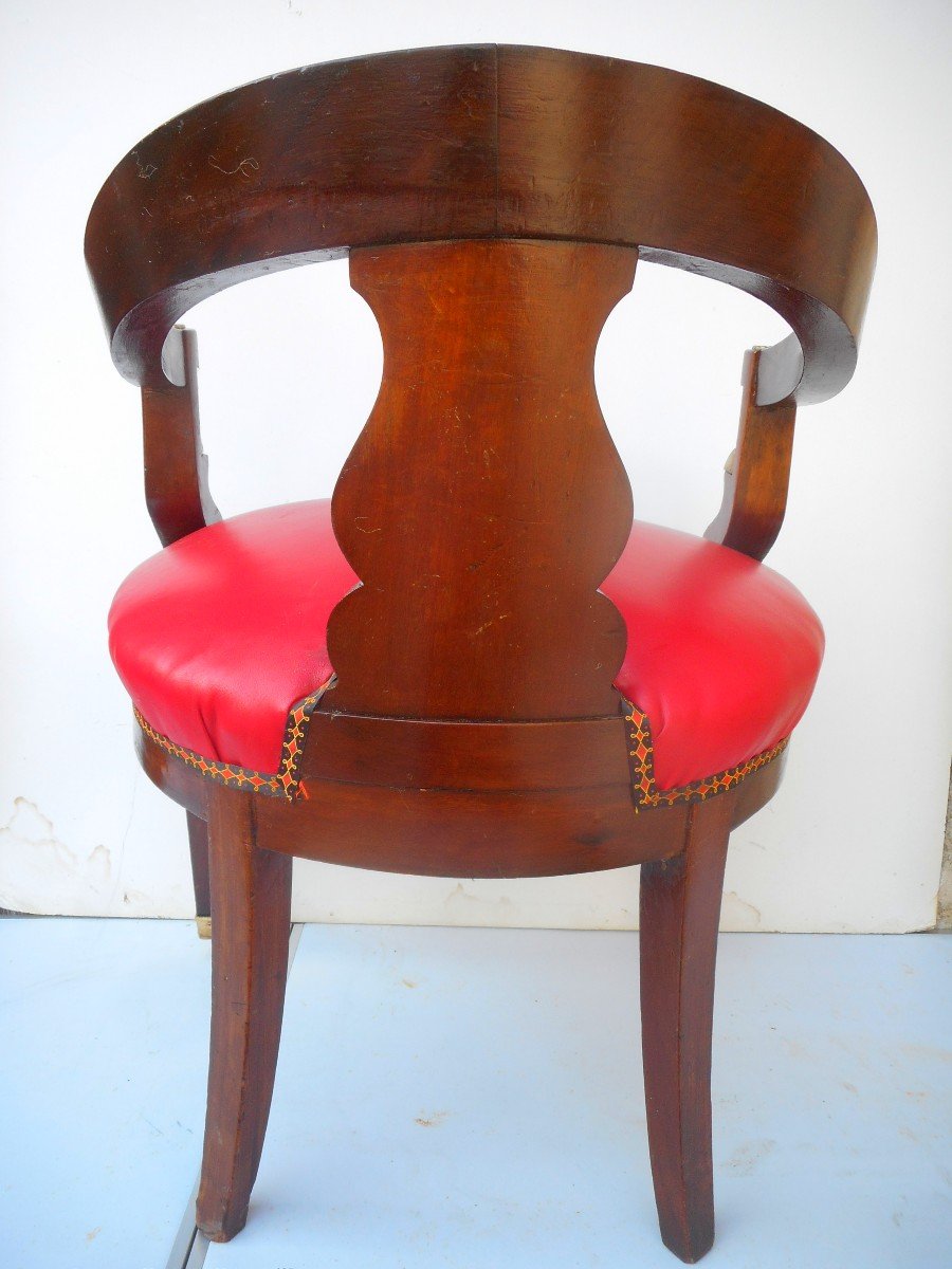 19th Century Mahogany And Gilt Bronze Office Chair Return To Egypt -photo-7