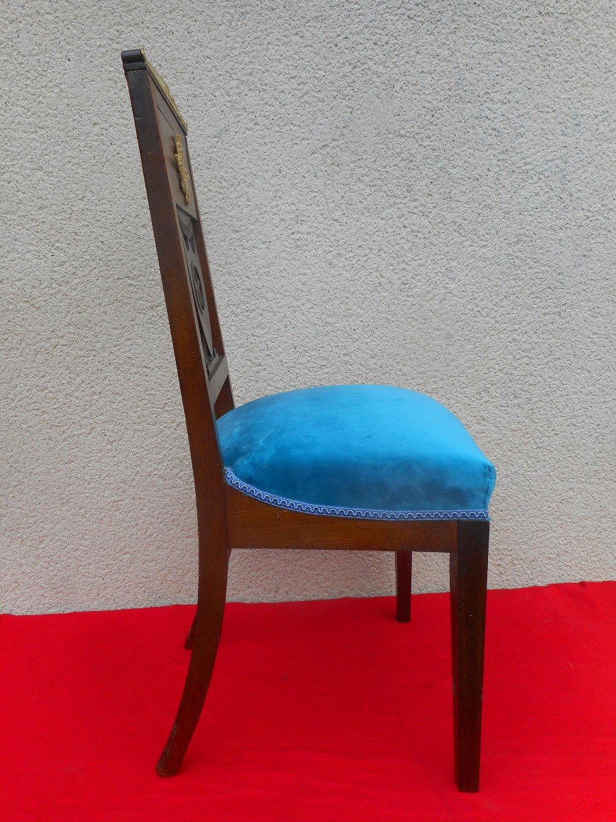 Série De 6 Chaises En Acajou Et Bronze Doré époque début XIXe-photo-6