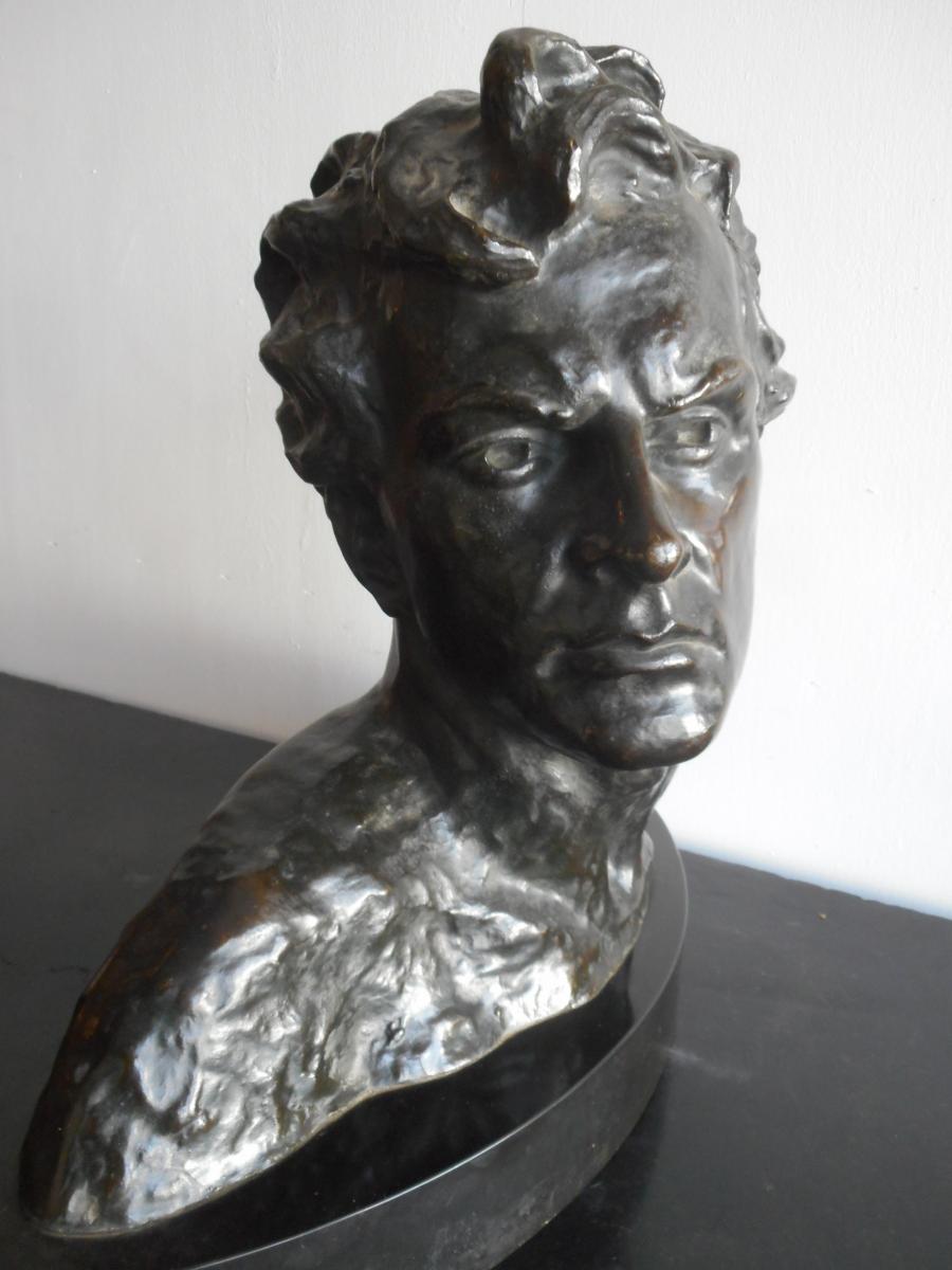 Bronze Statue Art Deco Period Signed Alexandre Ouline-photo-4