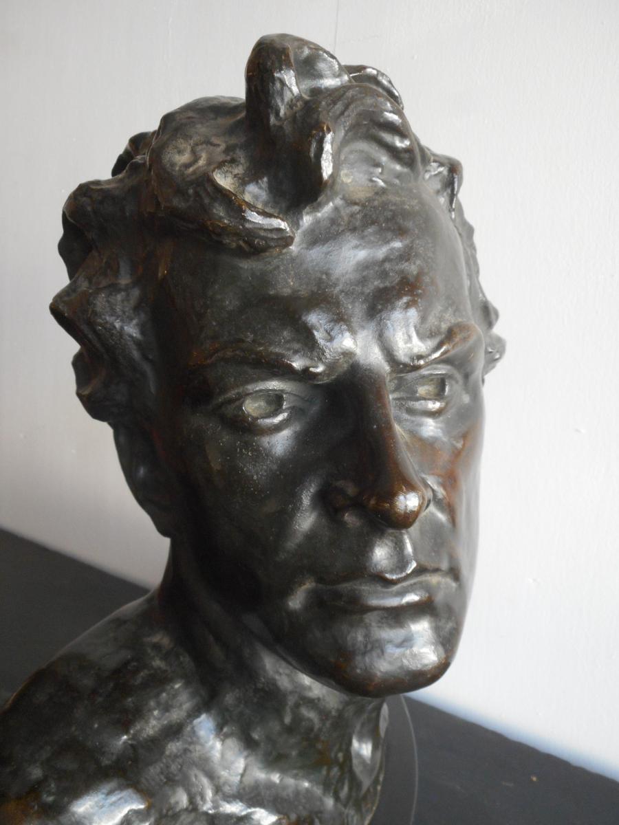 Bronze Statue Art Deco Period Signed Alexandre Ouline-photo-6