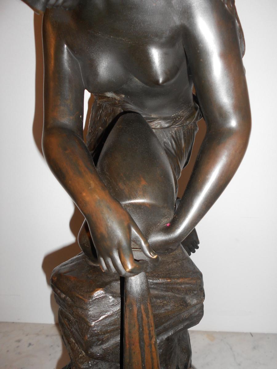 Great Bronze Titled "the Source" Signed Antonio Giovanni Lanzirotti-photo-1