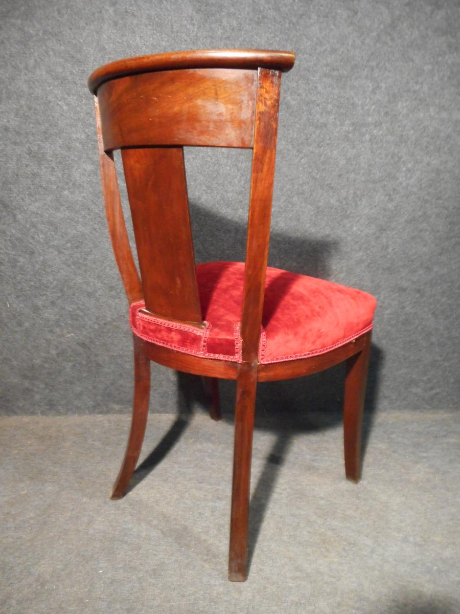 Set Of 6 Chairs Restoration Period Mahogany Of Cuba-photo-4