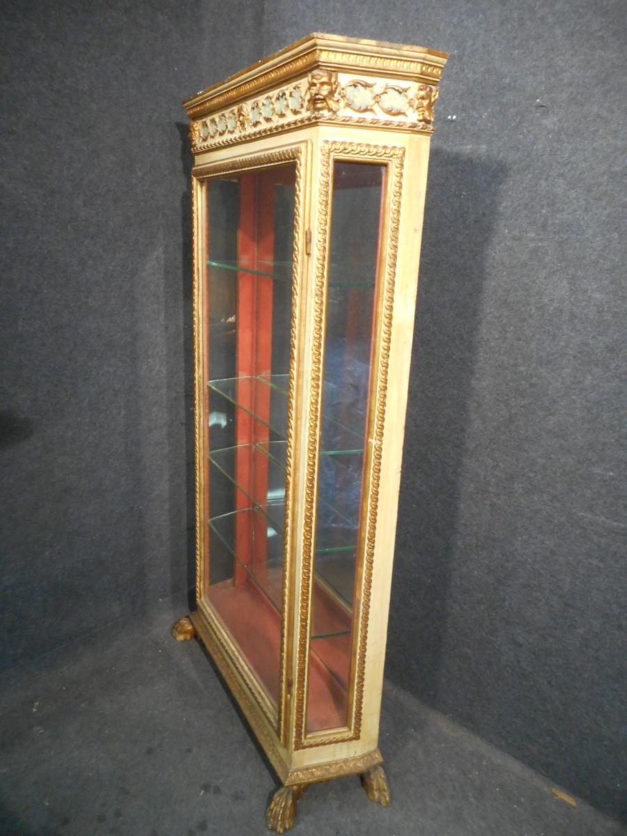 Vitrine Italie époque XVIIIe En Bois Laque Et Doré-photo-4