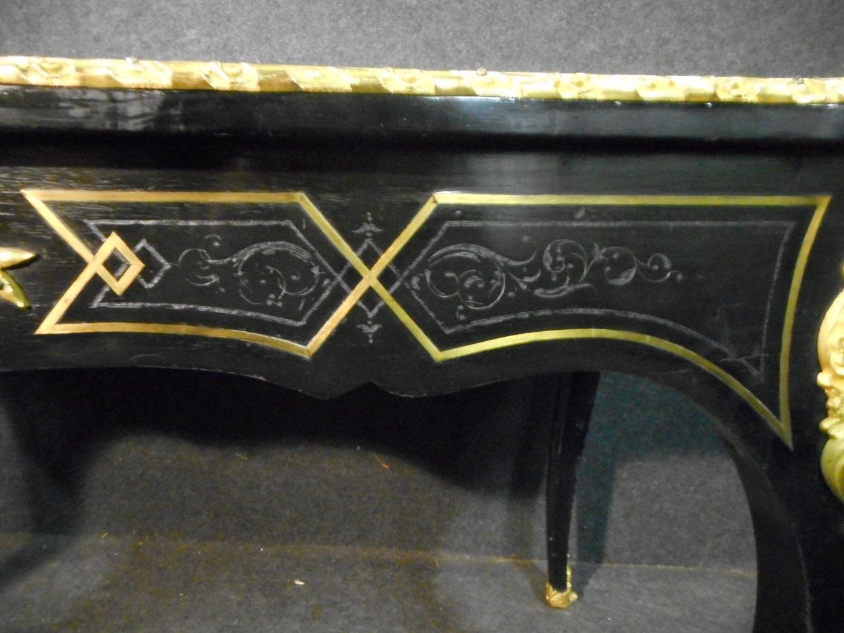 Bureau In Pear Black And Gilt Bronze Napoleon III-photo-1