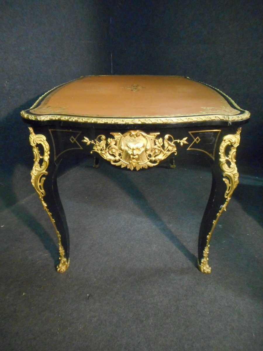 Bureau In Pear Black And Gilt Bronze Napoleon III-photo-6