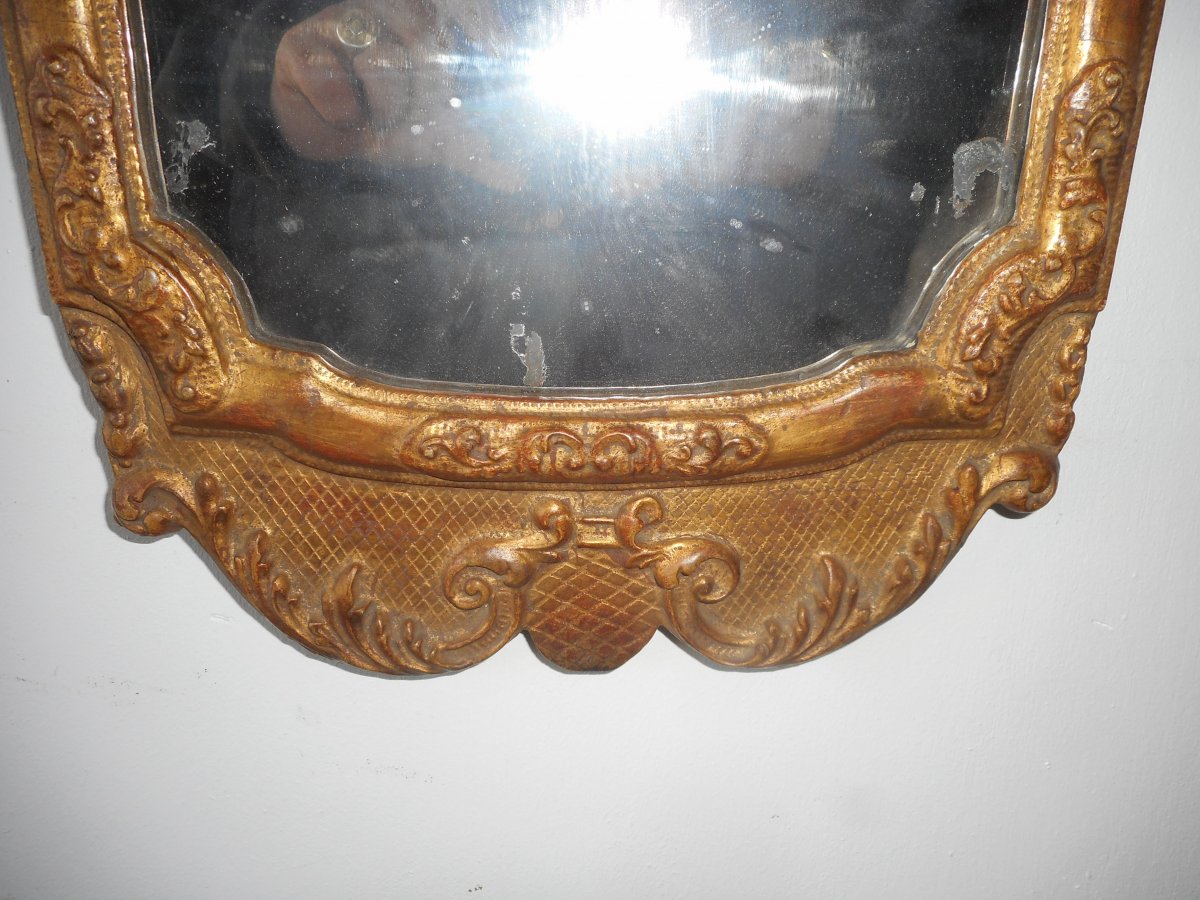 Pair Of Golden Mirror Nineteenth Time-photo-4