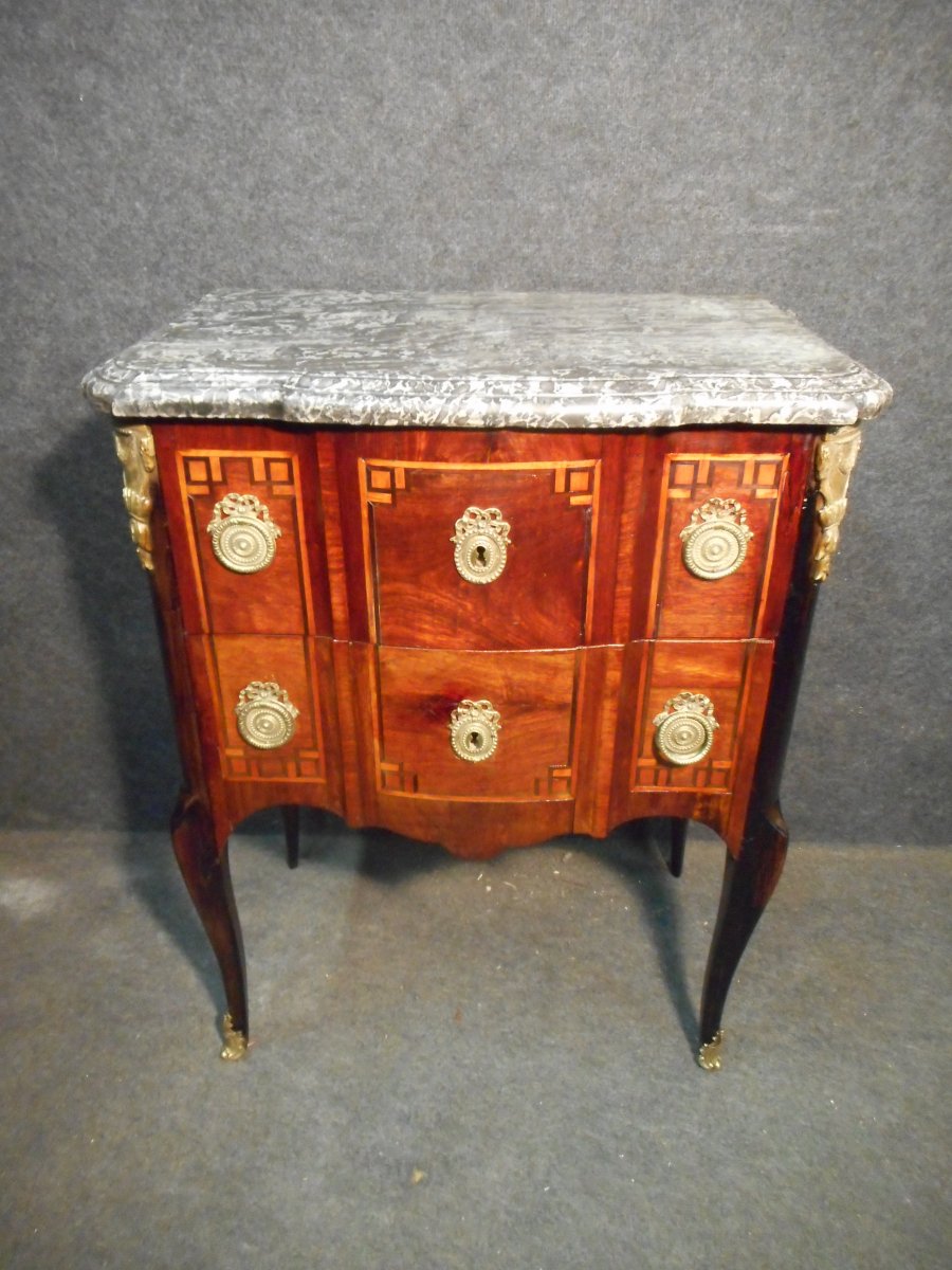 Commode In Marquetry And Gilt Bronze Eighteenth Time Stamped Wild Philippe Ambroise-photo-2