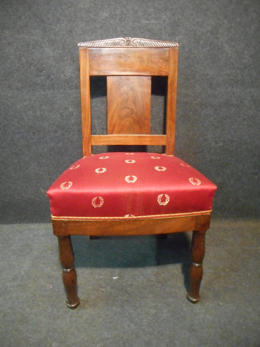 Series Of Chairs Empire Period In Mahogany-photo-3