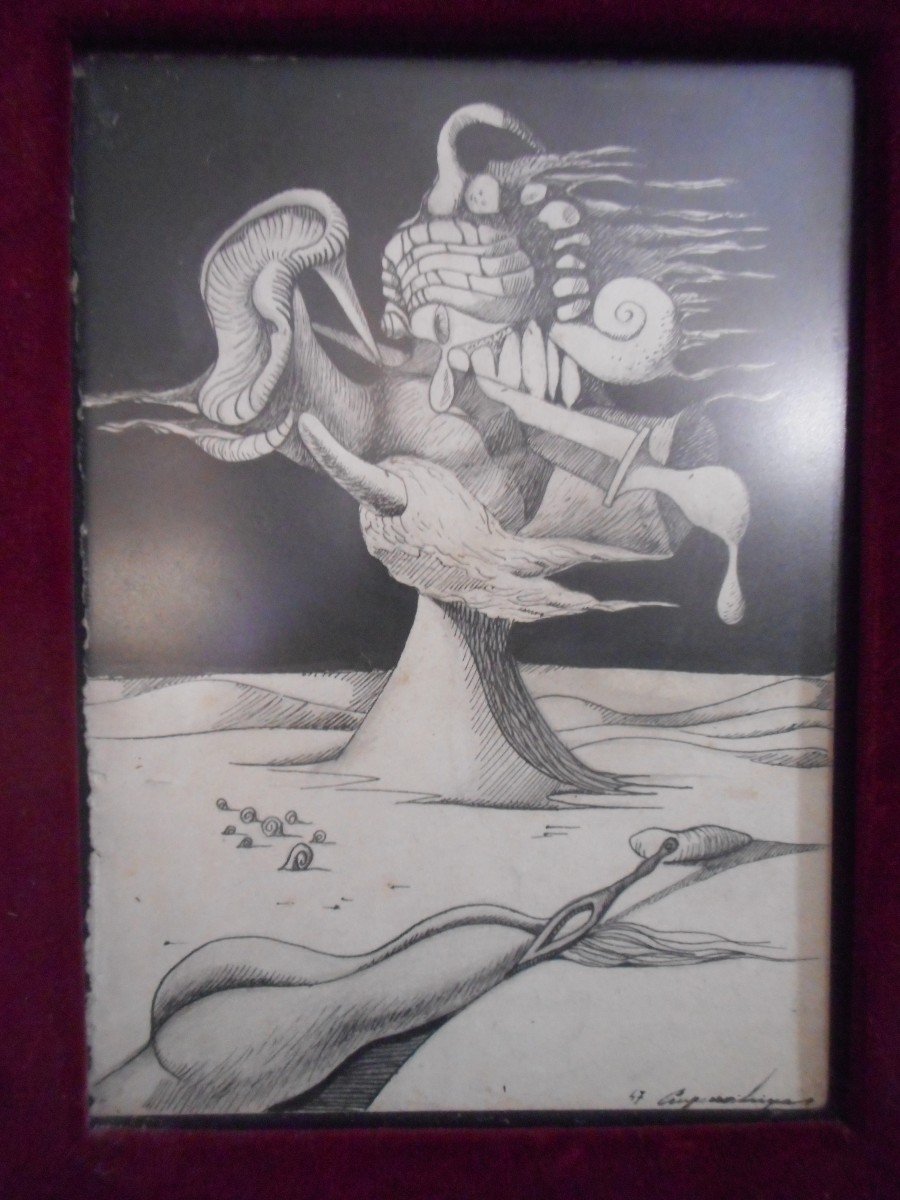 Ink Drawing Surrealism Period By Artur Do Cruzeiro Seixas-photo-2