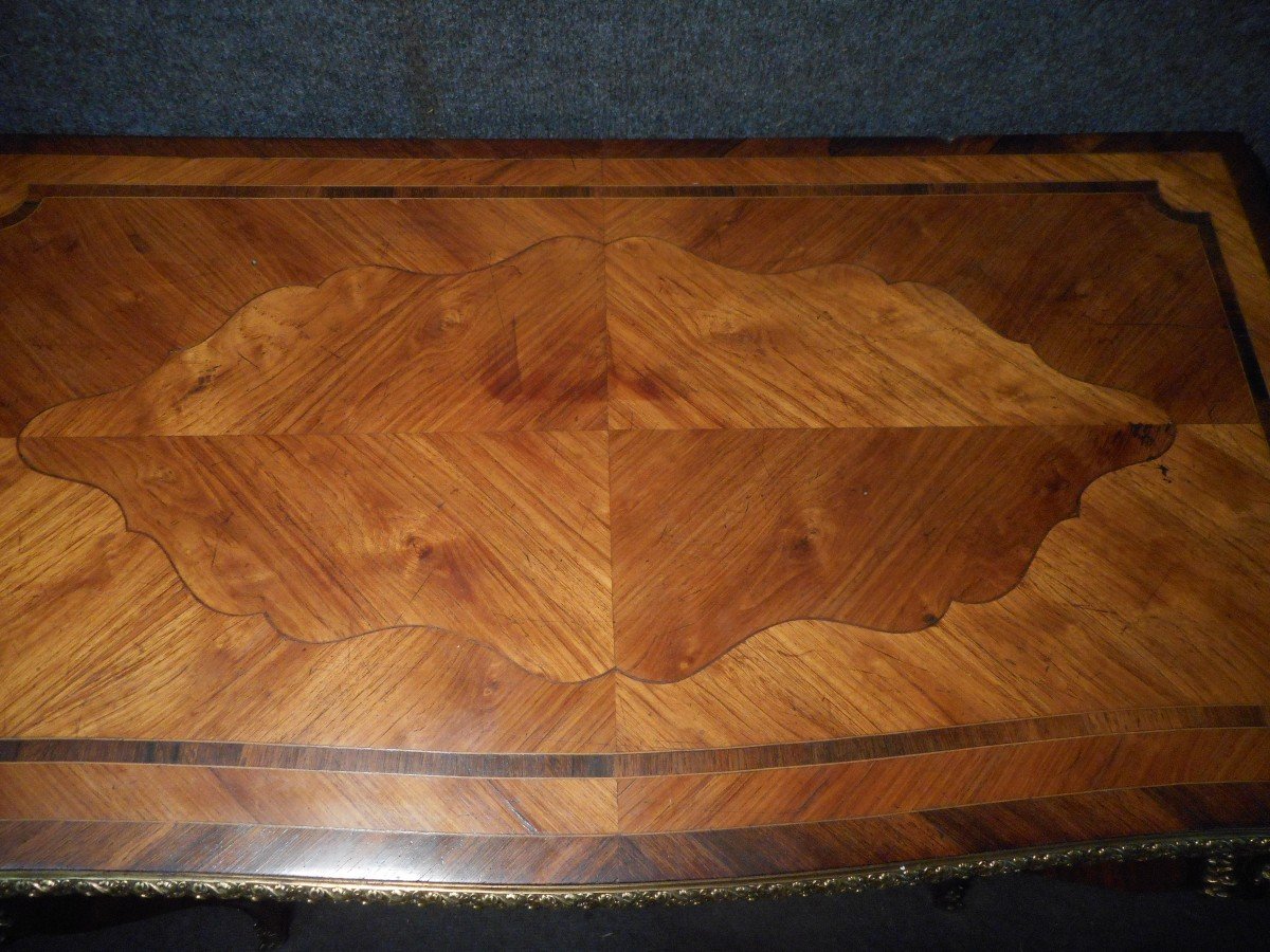Napoleon III System Game Table In Marquetry And Gilt Bronze-photo-4