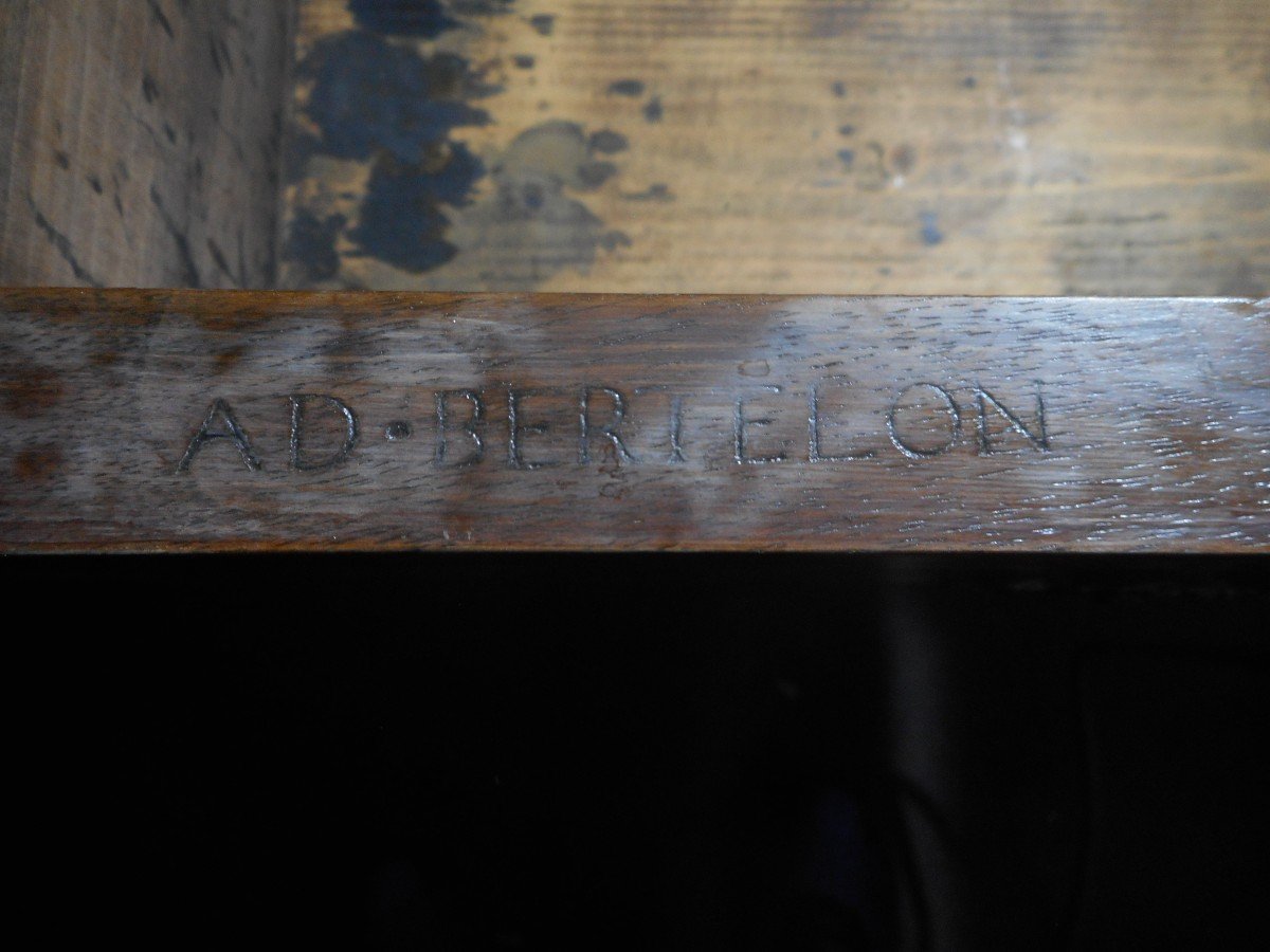 Early Nineteenth Time Desk In Stamped Marquetry-photo-8