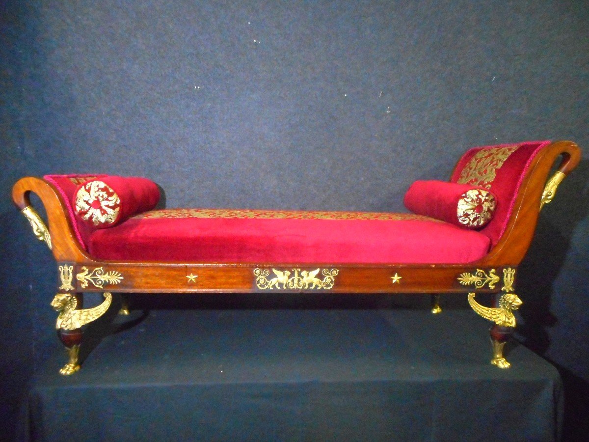 Meridian In Mahogany And Gilt Bronze Empire Period-photo-2