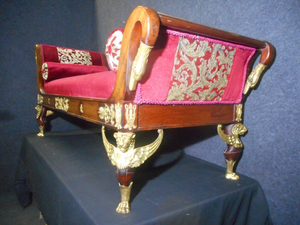 Meridian In Mahogany And Gilt Bronze Empire Period-photo-1