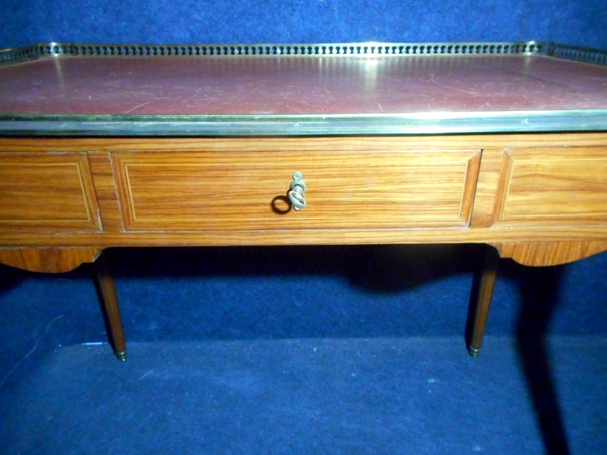 Desk In Marquetry And Gilt Bronze Nineteenth Time Attributed To Jeanselme-photo-1