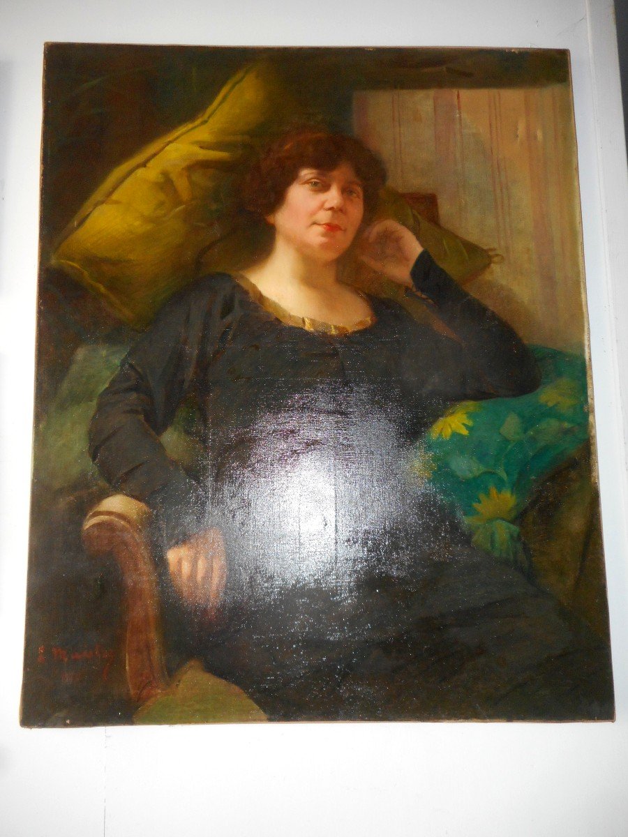 Tableau Peinture De Femme De Louis Maistre (1862-1946)-photo-3