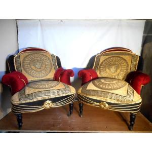 Pair Of Large Armchairs Napoleon III Period