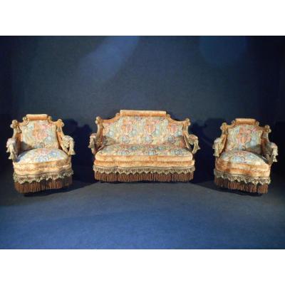 Exceptional Napoleon III Era Lounge