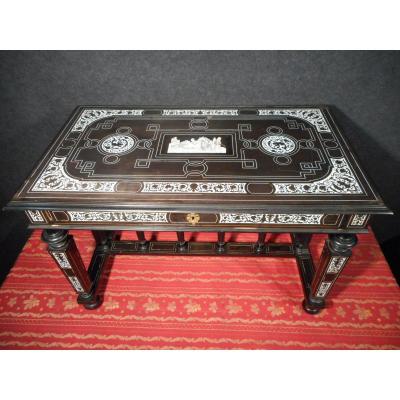 Italian Table Millieu Nineteenth Time With Ivory Inlay