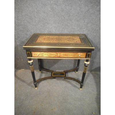 Table A Game Marquetry Boulle Napoleon III