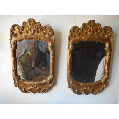 Paire De Miroir en Bois Doré époque XIXème