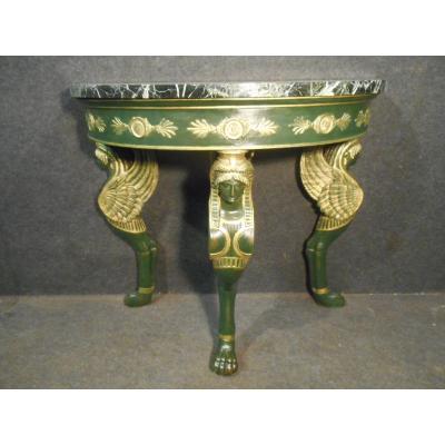 Console Sphinges Empire Period In Lacquered And Gilded Wood