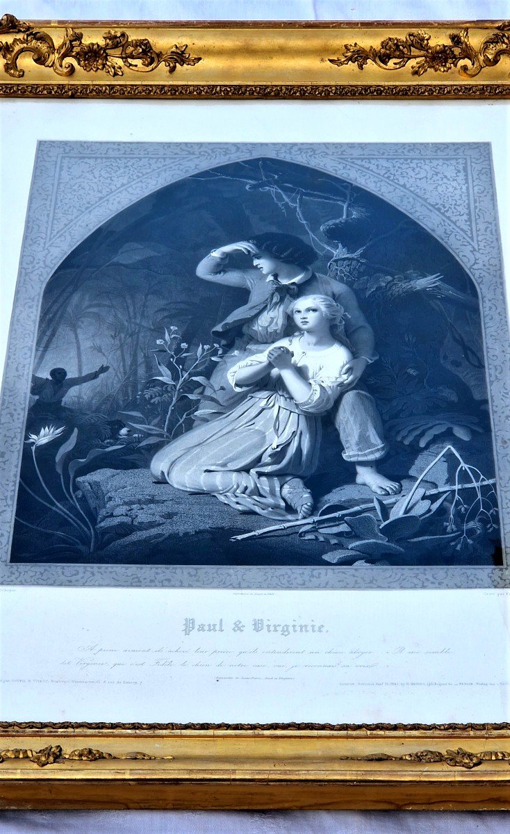 Engraving By Paul And Virginie Nineteenth-photo-3