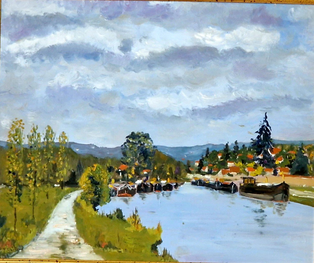 Barges On The Banks Of The Seine By Pierre Quillard