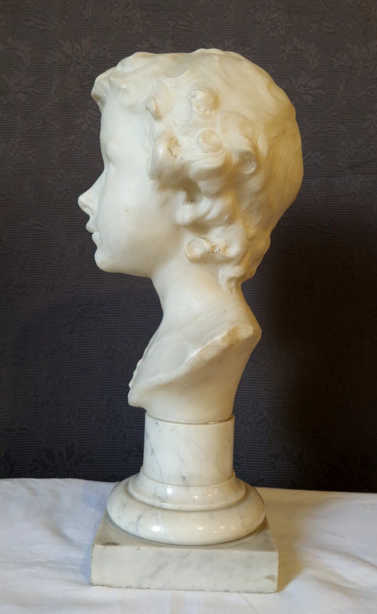 Child Bust By Josué Dupon (1864 - 1935)-photo-3