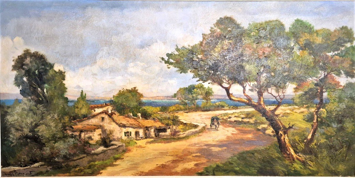 Proantic: Tableau Provençale Par Charles Bernard (1882-1961)