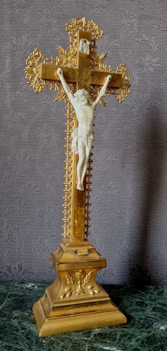 Crucifix In Golden Wood-photo-2