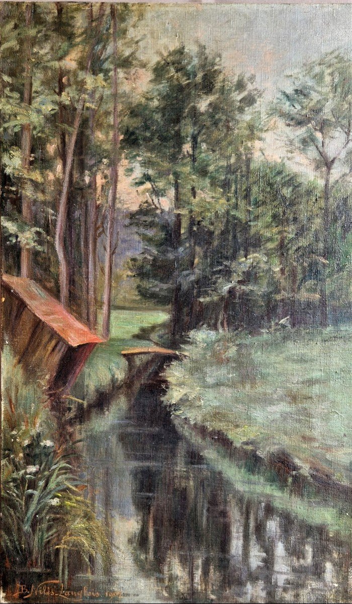 Lavoir Près Des Bois Par B. Niles Langlois 1907-photo-2