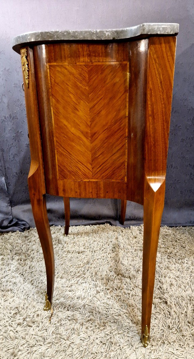 Small Marquetry Commode Mid 20th Century-photo-4