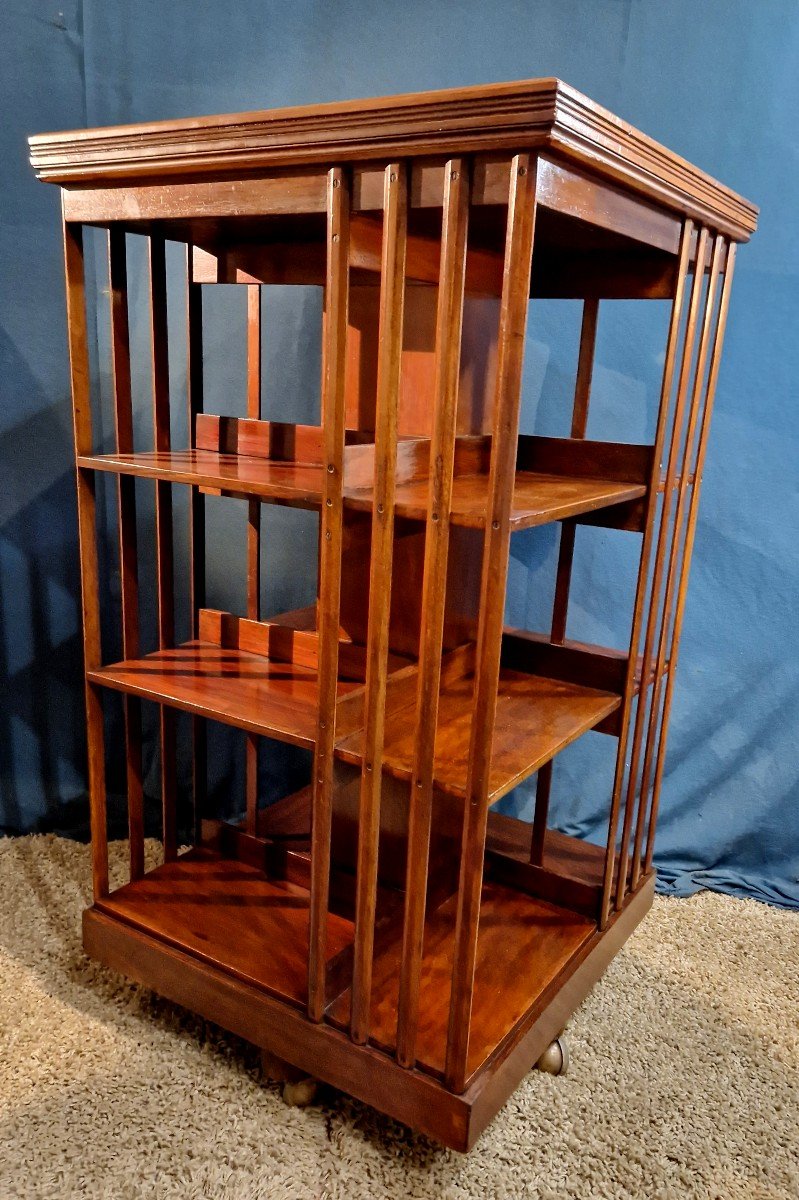 Mahogany Revolving Bookcase-photo-1