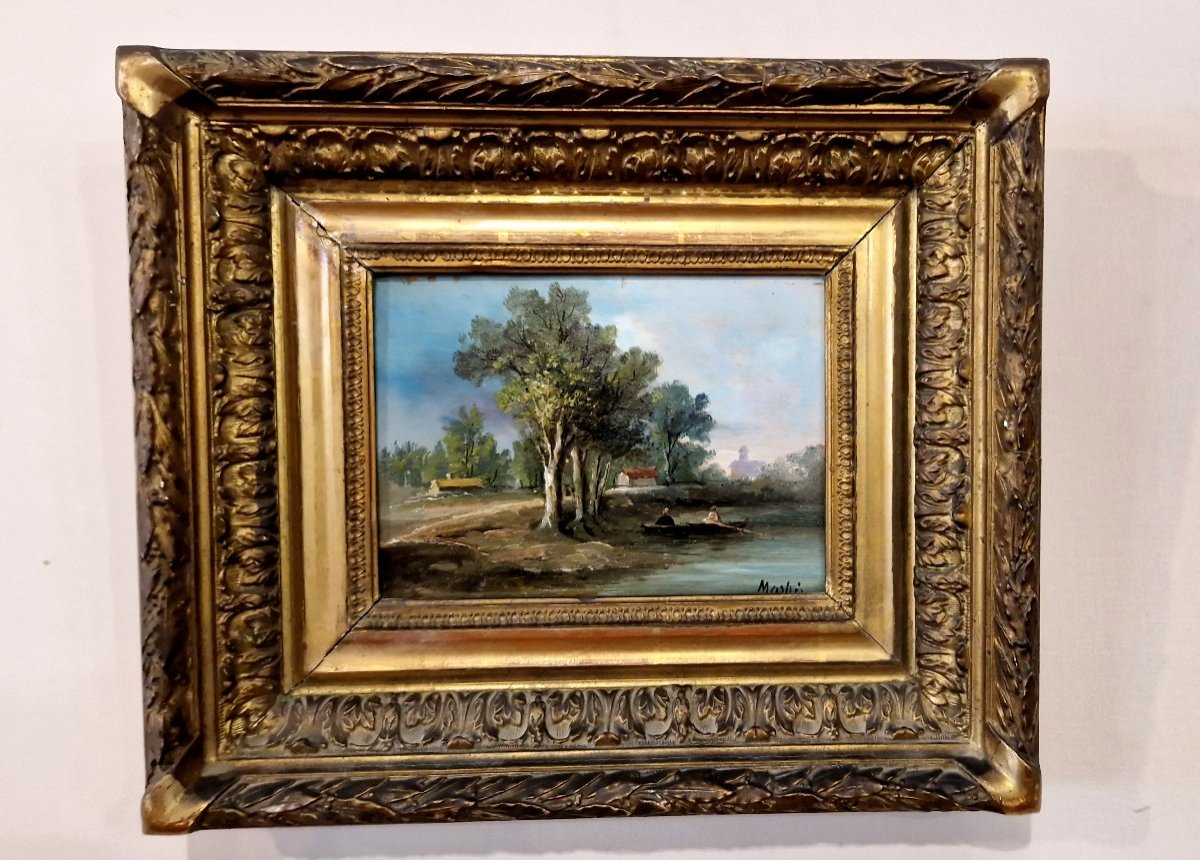 19th Century Barbizon Painting Signed Martin-photo-5