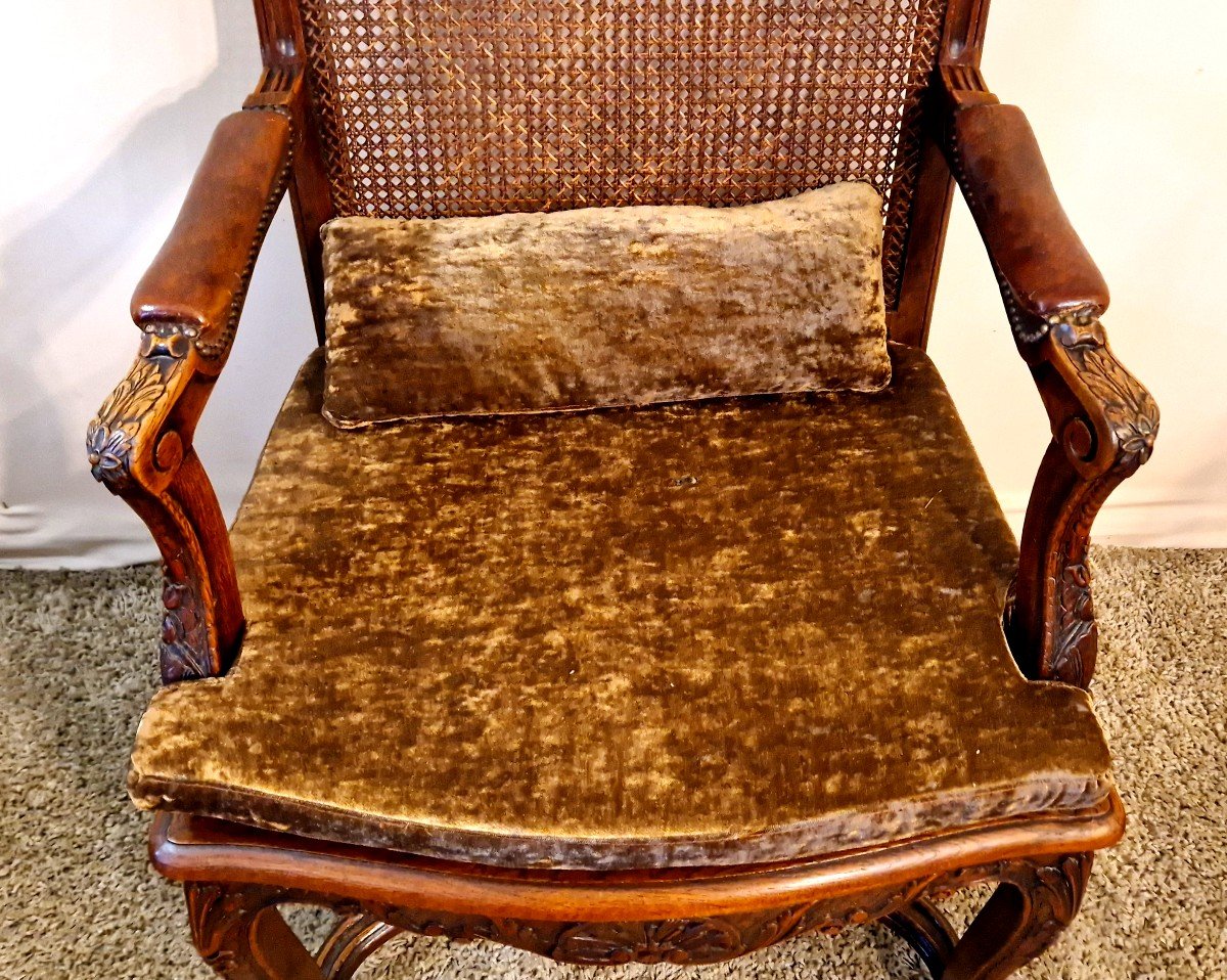 Louis XV Style Oak Armchair-photo-3