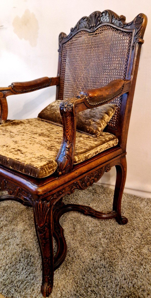 Louis XV Style Oak Armchair-photo-2