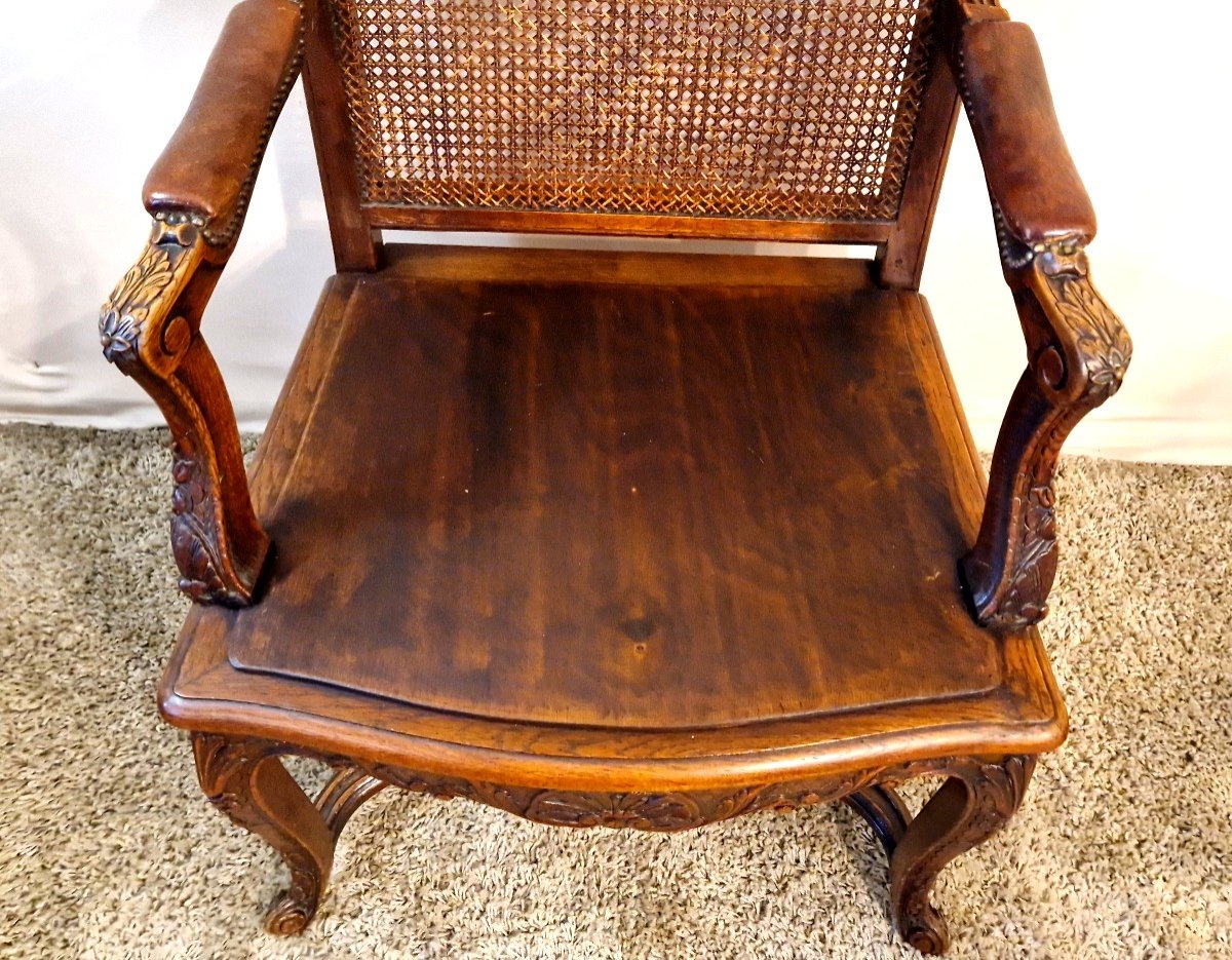 Louis XV Style Oak Armchair-photo-5
