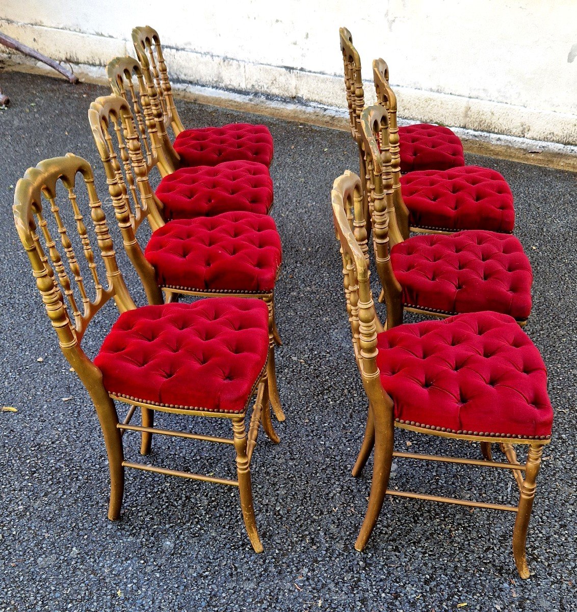 8 Chaises Doré De Théâtres -photo-1